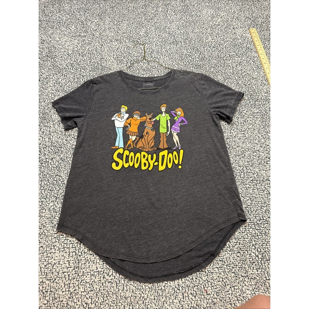 Official Scooby-Doo Mystery Inc Gang Graphic T-Shirt Gray Juniors Size XL 15-17